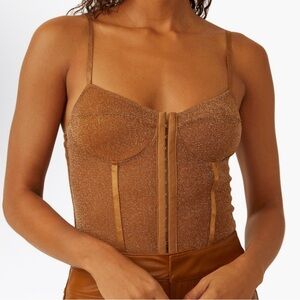 Free People Shimmer Night Rhythm Corset Bodysuit